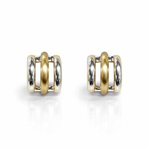 Elegant Gold and Silver Stud Earrings